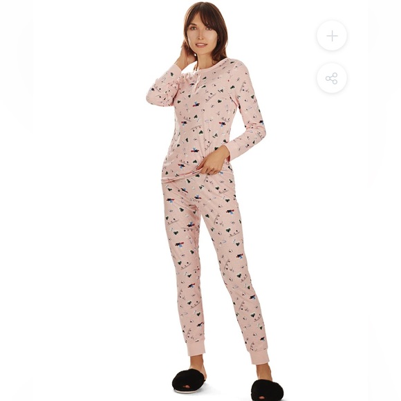 Me Moi Collection Women’s Ski Chalet Two-Piece PJ Set Size Medium - Picture 3 of 6
